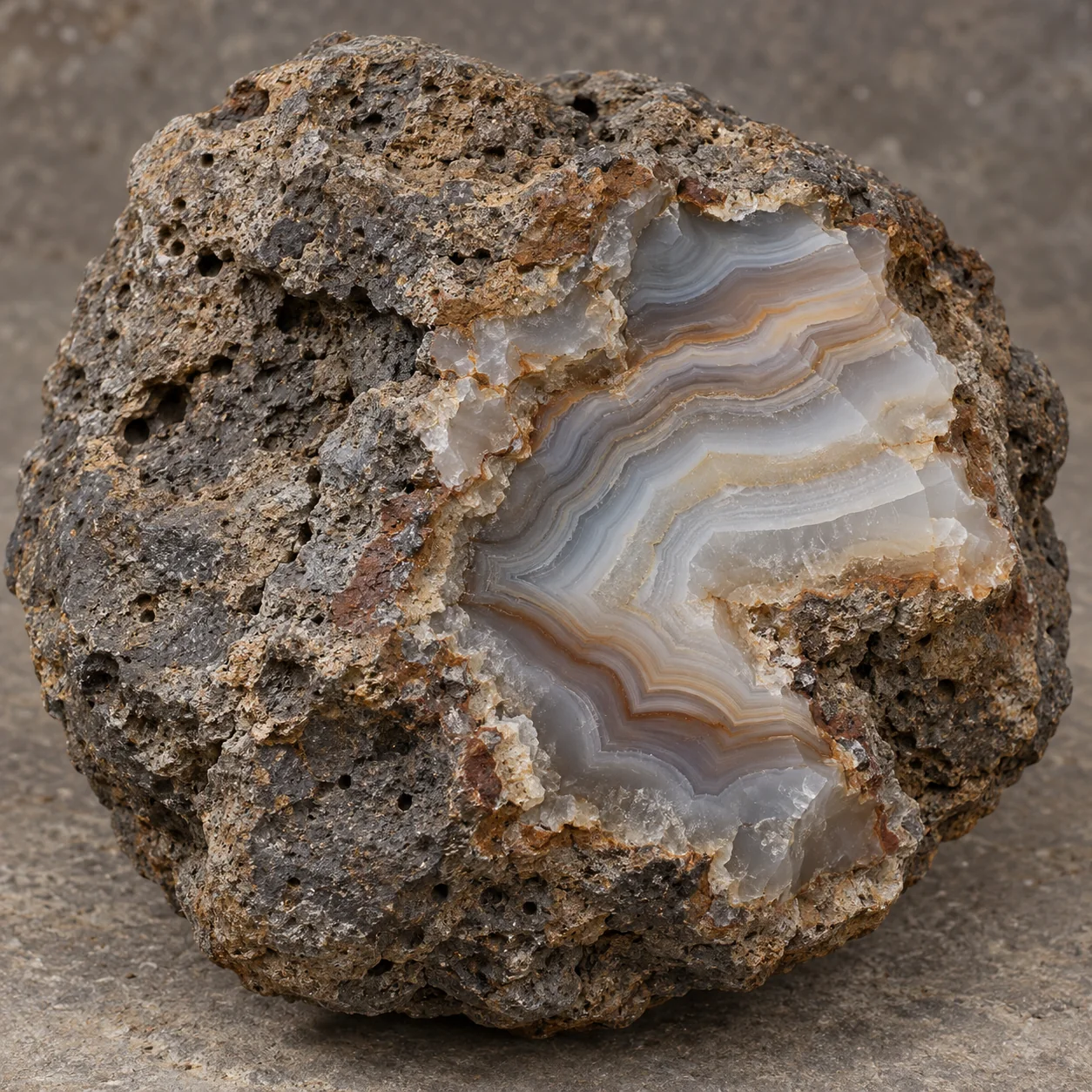 Generated matrix view of an agate nodule in weathered volcanic rock