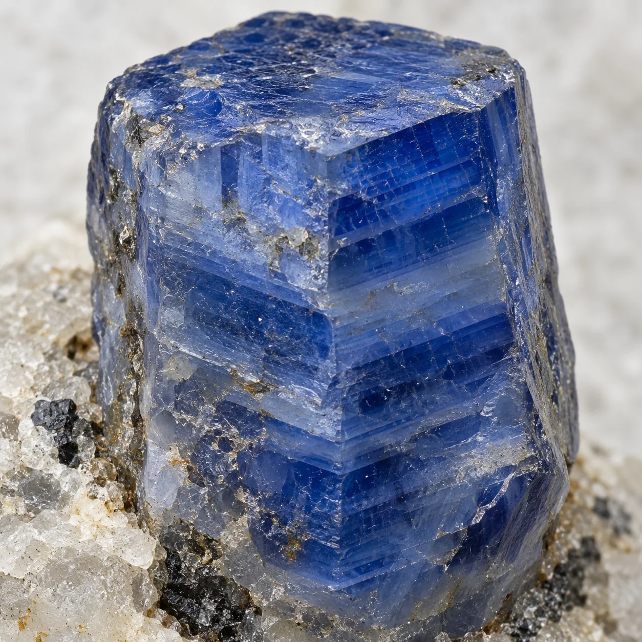 Generated macro view of a blue sapphire corundum crystal with growth zoning